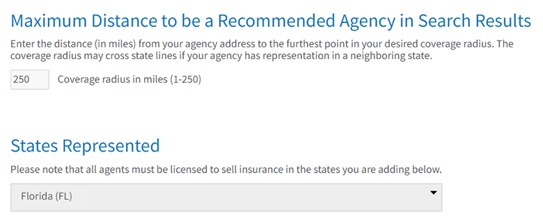 Independent insurance agents can increase or decrease their business radius to match with the right insurance prospects