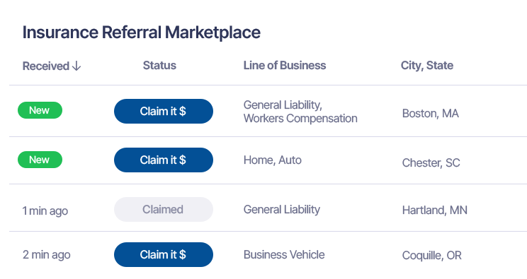 live insurance referral feed